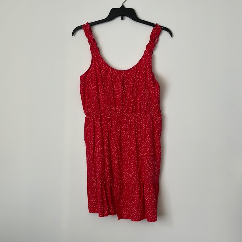 Banana Republic Ruffle Sleeve Red Dress